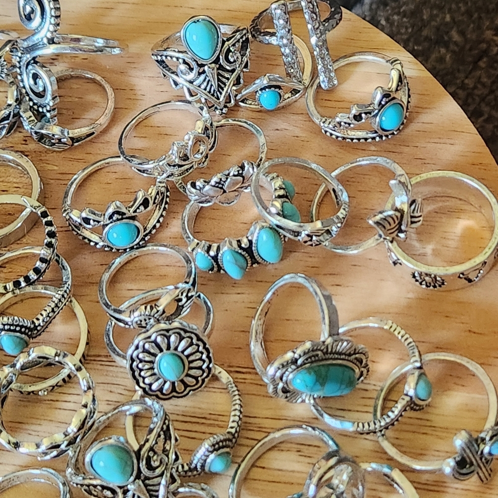 Boho Ring Set Assorted Sizes And Designs New - Picture 6 of 7